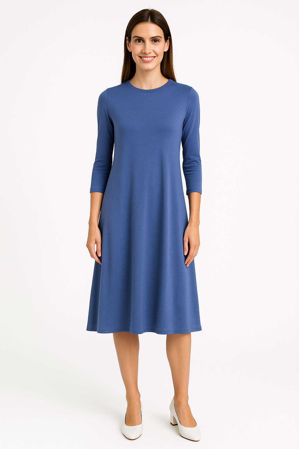 Past The Knee T-Shirt Dress - Comfortable A-Line Silhouette
