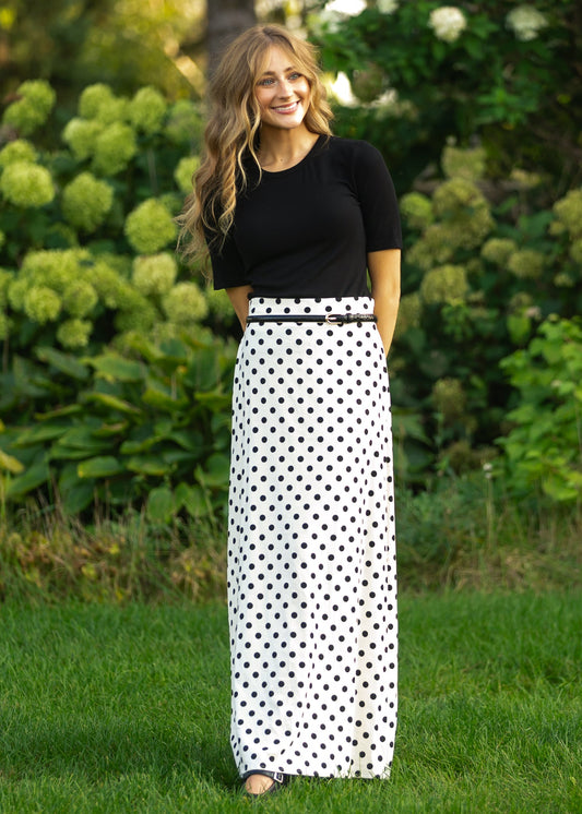 Braylyn Polka Dot Maxi Skirt