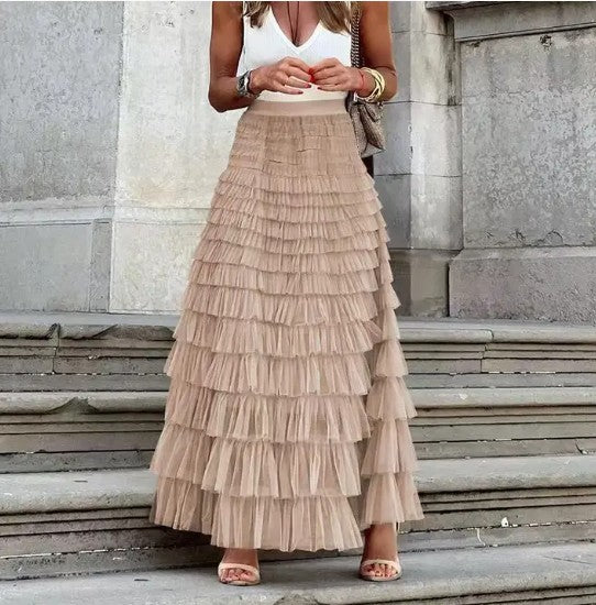 Miss Sparkling |Ruffled Maxi Skirt