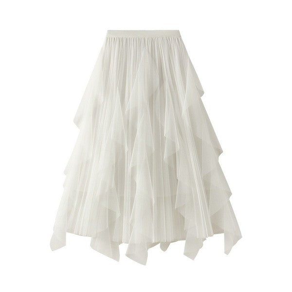 Miss Sparkling | Pleated Chiffon Midi Skirt
