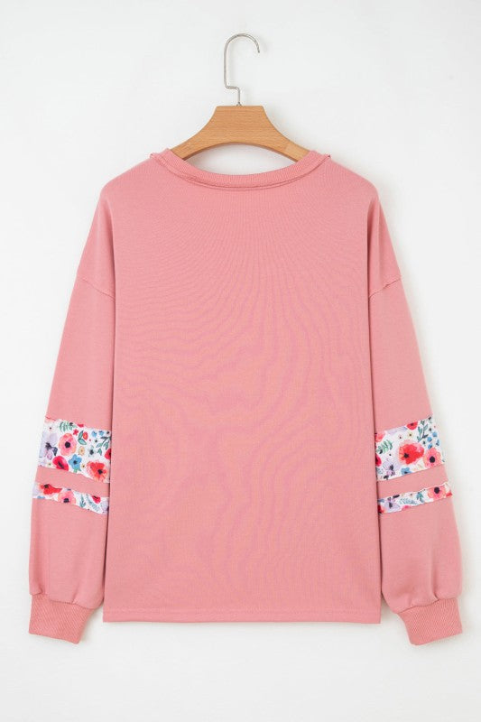 Floral Patchwork Long Sleeve Sweatshirt
