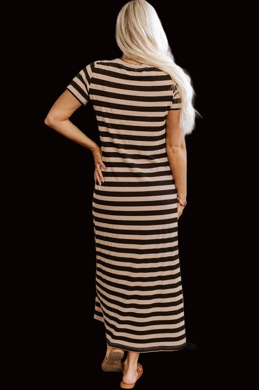 Meilani Stripe T-shirt Maxi Dress