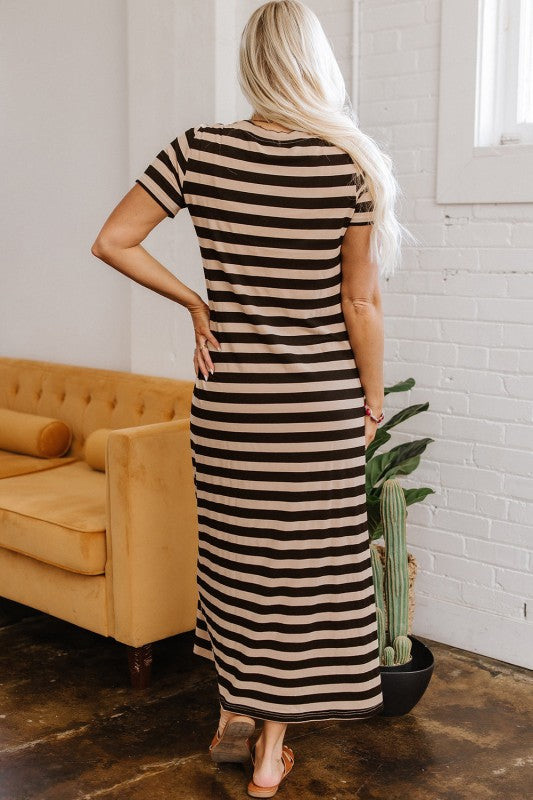Meilani Stripe T-shirt Maxi Dress