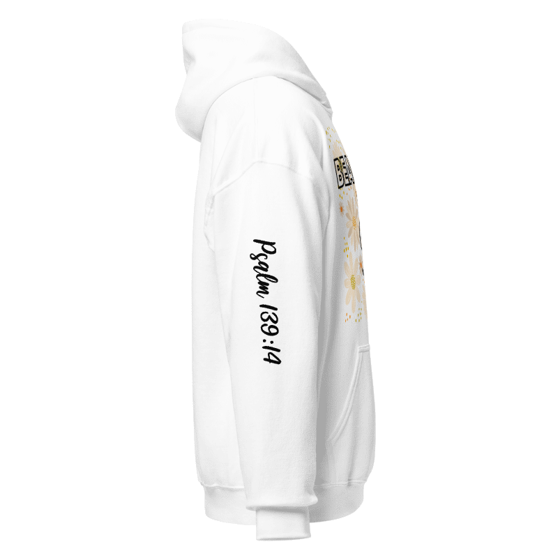 "Beautiful the way God made me" White Unisex Hoodie