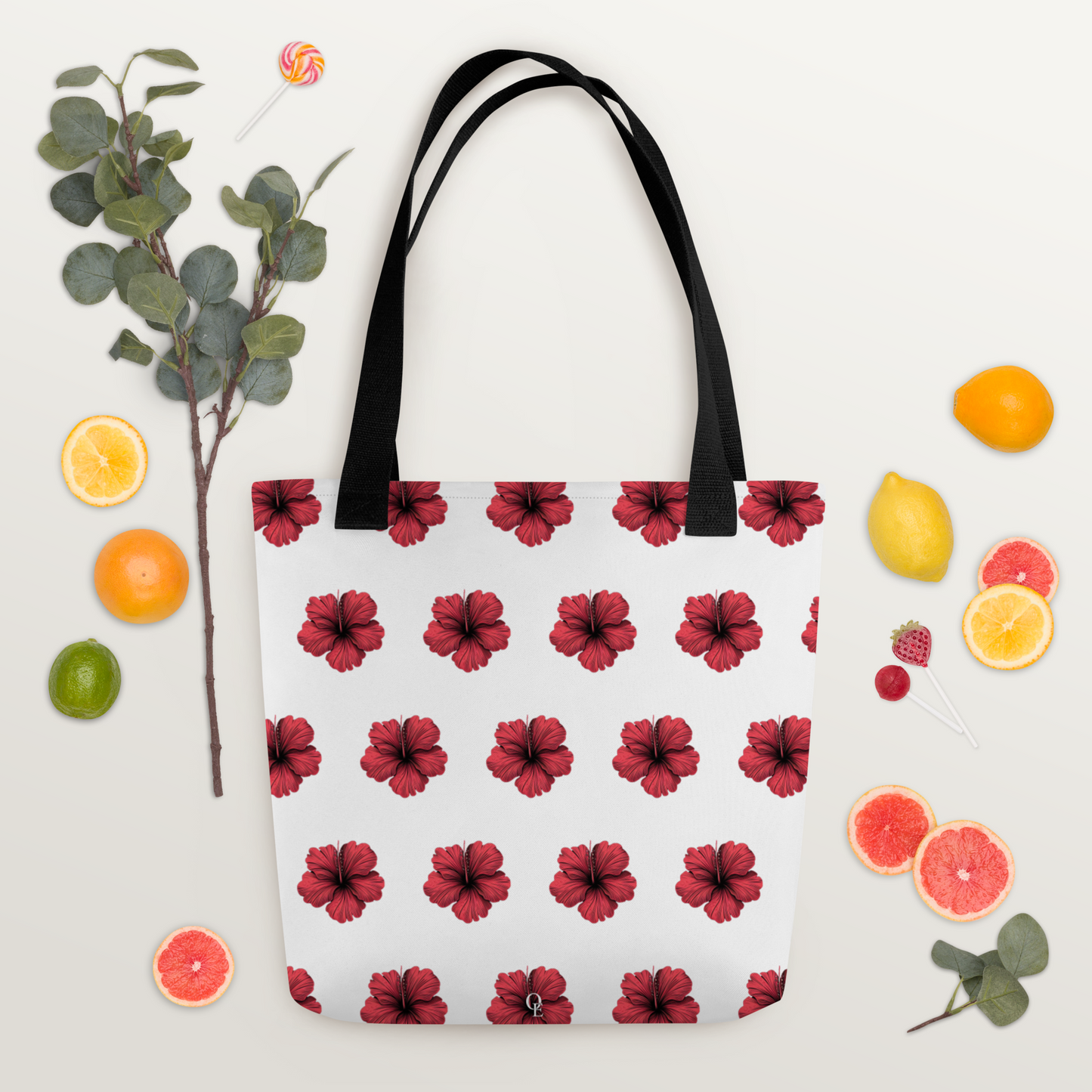 "Red Hibiscus" Tote bag