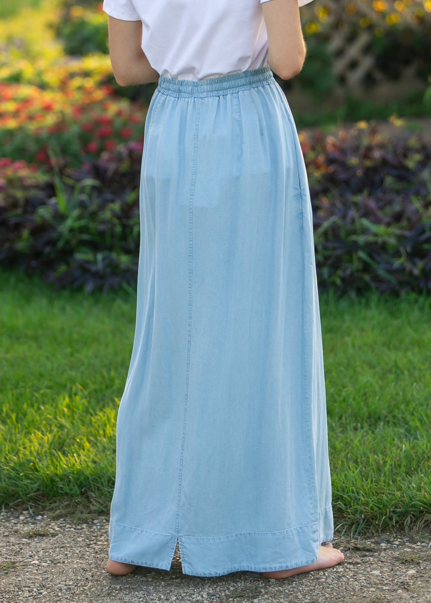 Cleo Chambray Tie Maxi Skirt