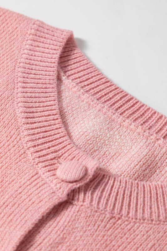Heart Button Front Cardigan Sweater