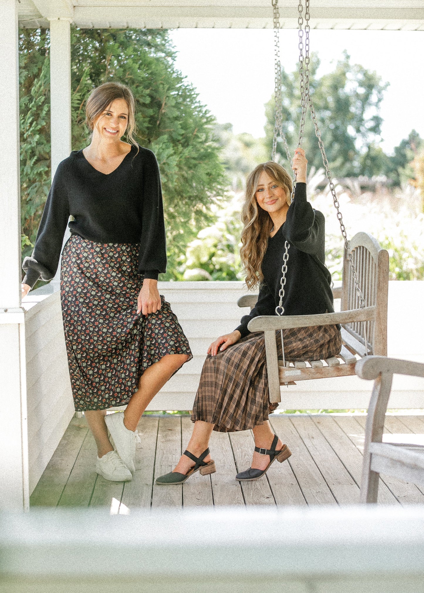 Essential V-neck Balloon Sleeve Sweater - FINAL SALE