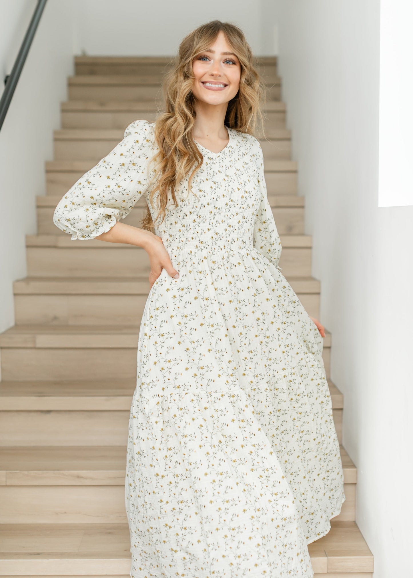 Flora Smocked Midi Dress