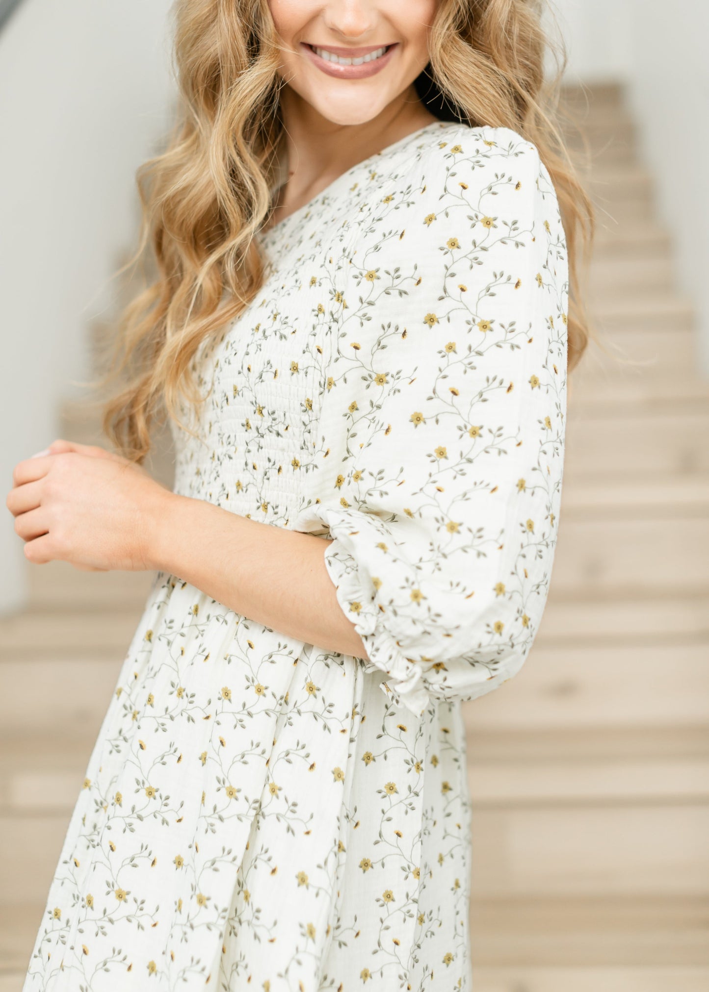 Flora Smocked Midi Dress