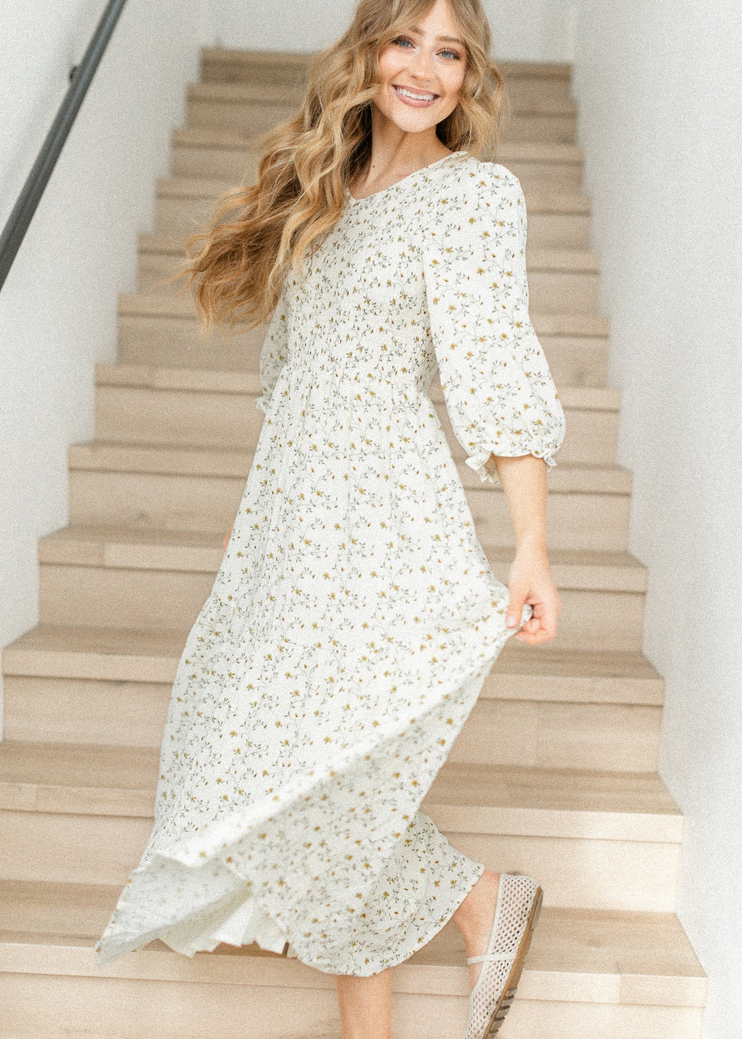 Flora Smocked Midi Dress