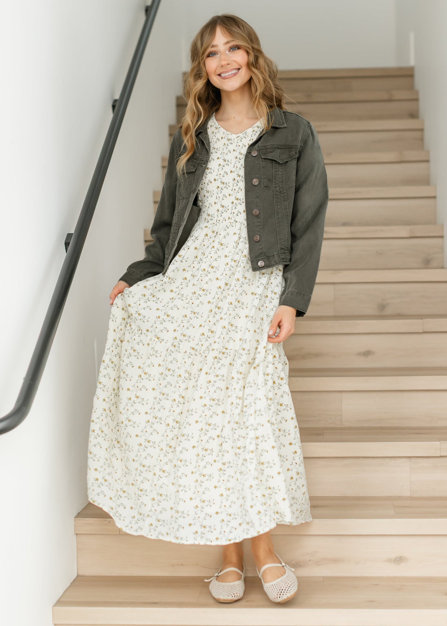 Flora Smocked Midi Dress